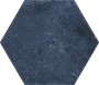 Organic Hexagon Blue Porcelain Floor and Wall Tile 230x270mm