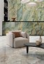 Marble Effect Green Large Format Over 600x600 Porcelain for ; Finish - Gloss/Polished