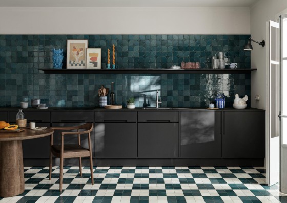 Lume Blue Gloss Porcelain Wall & Floor Tile 100x100mm