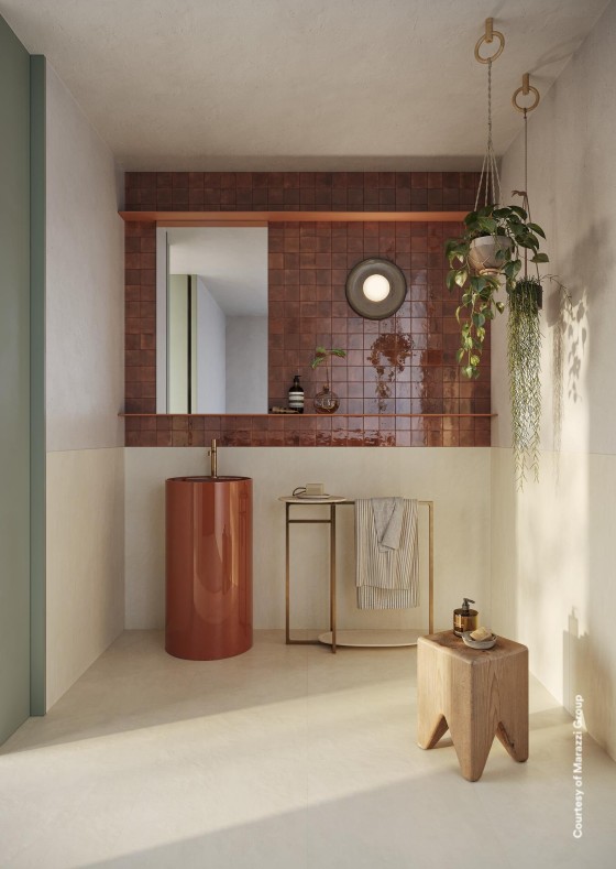 Lume Caramel Gloss Porcelain Wall & Floor Tile 100x100mm