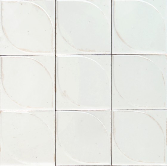 Lume White 3D Dew Décor Gloss Porcelain Wall & Floor Tile 100x100mm