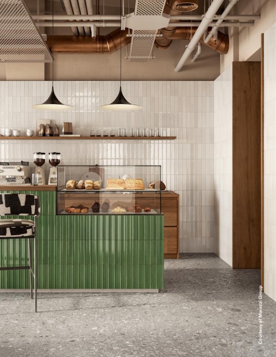 Promenade Sage 3D Gloss Porcelain Wall & Floor Tile 60x240mm