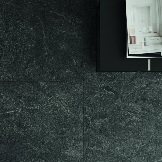 Centre Black Porcelain Wall & Floor Tile 600x600mm