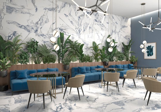 Crash Sapphire Blue Porcelain Wall & Floor Tile 600x1200mm