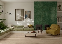 Lume Green 3D Dew Décor Gloss Porcelain Wall & Floor Tile 100x100mm