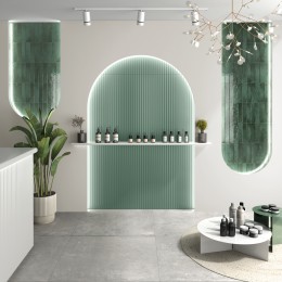 Forma Green Slat Effect Silk Ceramic Wall Tile 300x900mm