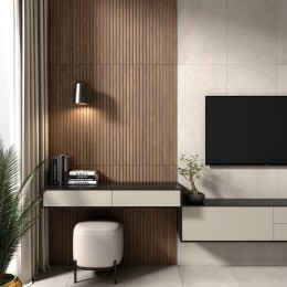 Forma Wood Nut Slat Effect Silk Ceramic Wall Tile 300x900mm