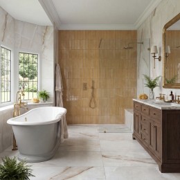Corinthian Onyx Onice Perla Polished Porcelain Wall & Floor Tile 600x1200mm