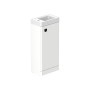 Stanway 40cm Single Door Floorstanding Cloakroom Unit & Mineral Cast Left Hand Basin in Arctic White with Matt Black Handle