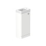 Stanway 40cm Single Door Floorstanding Cloakroom Unit & Mineral Cast Right Hand Basin in Arctic White with Chrome Handle
