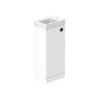 Stanway 40cm Single Door Floorstanding Cloakroom Unit & Mineral Cast Right Hand Basin in Arctic White with Matt Black Handle