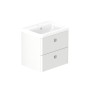 Stanway 60cm Two Drawer Wall Hung Unit & Ceramic Basin in Arctic White with Satin Chrome Handles