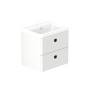 Stanway 60cm Two Drawer Wall Hung Unit & Ceramic Basin in Arctic White with Matt Black Handles