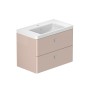 Stanway 80cm Two Drawer Wall Hung Unit & Mineral Cast Basin in Pink Clay with Chrome Handles
