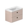 Stanway 80cm Two Drawer Wall Hung Unit & Mineral Cast Basin in Pink Clay with Matt Black Handles
