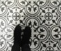 Salisbury Black Flower On White Porcelain Wall & Floor Tile 200x200mm