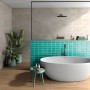 Frame Aqua Deep Metro Ceramic Wall Tile 75x150mm