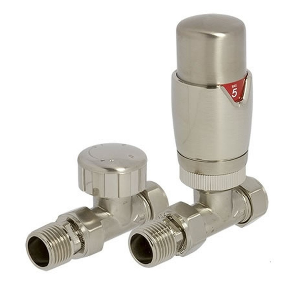 Stylish Straight Radiator Valves (0) Brushed
