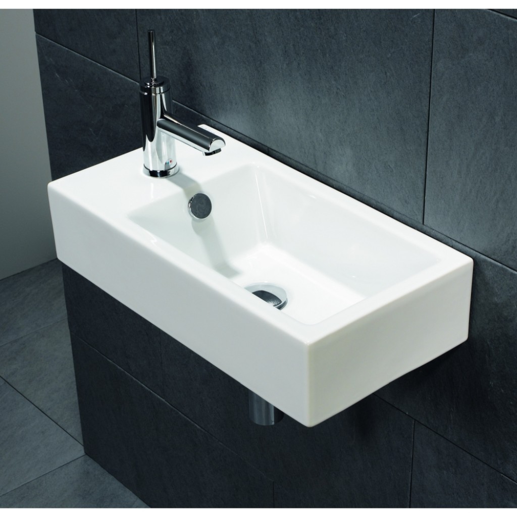 Solo Edge Cloakroom Wash Basin 1 Tap Hole Left Hand