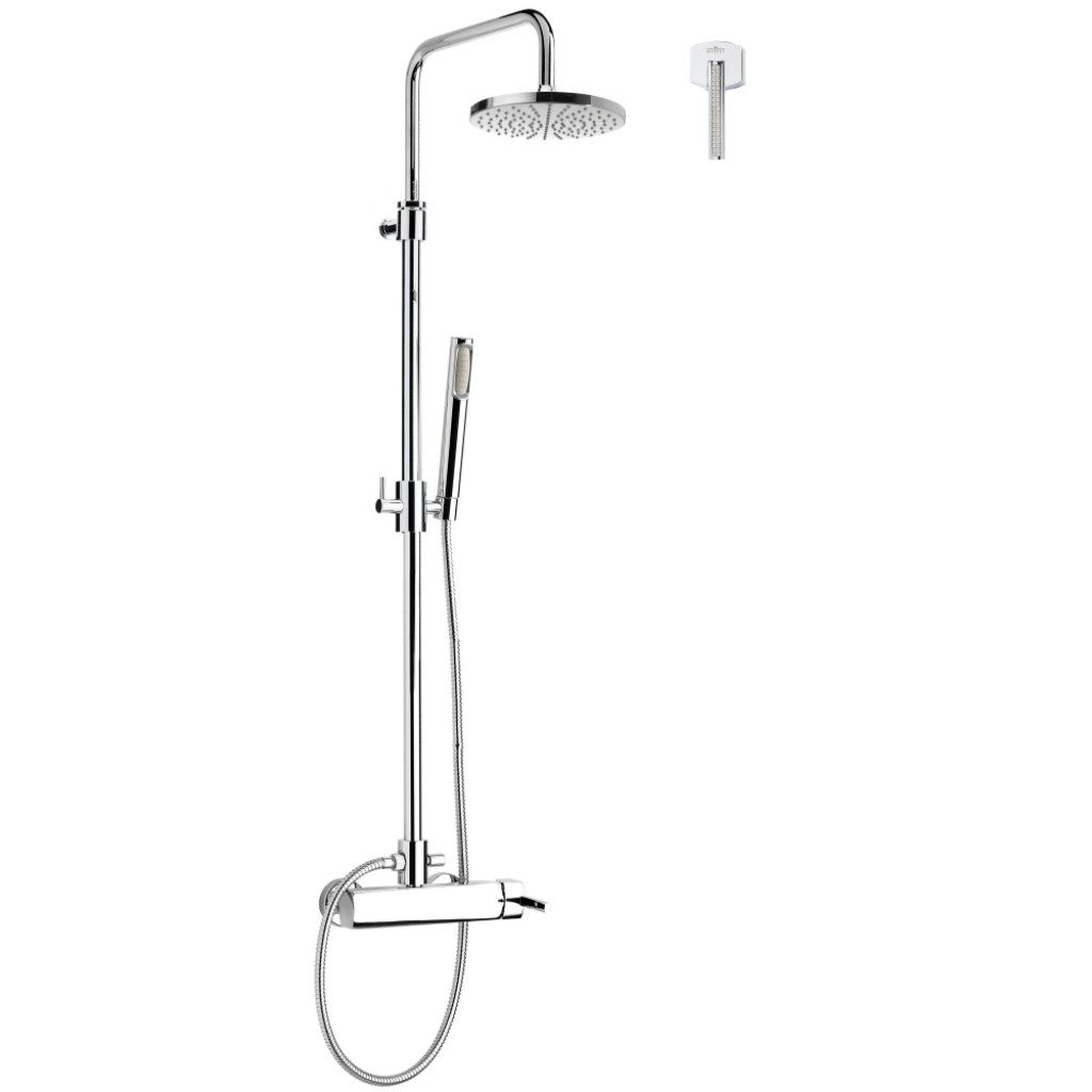 Innova Crystal Single Lever Bar Shower Mixer & Rigid Riser with Handset