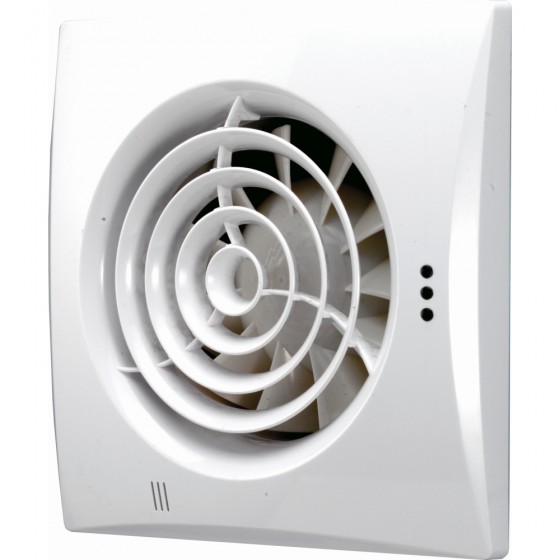 N&C Hush Wall Extractor Fan With Timer & Humidity Sensor - White