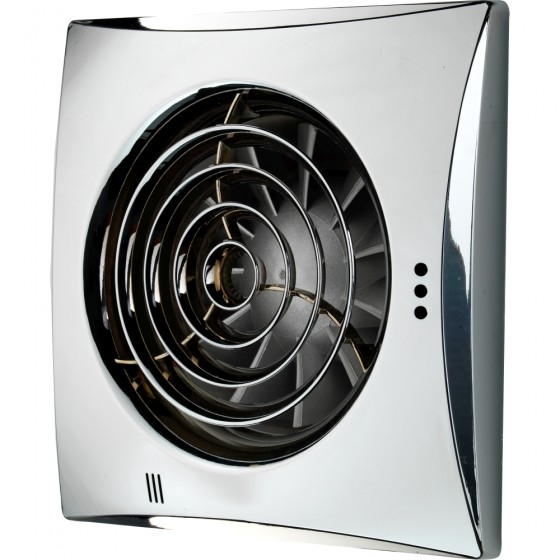 N&C Hush Wall Extractor Fan With Timer & Humidity Sensor- Chrome