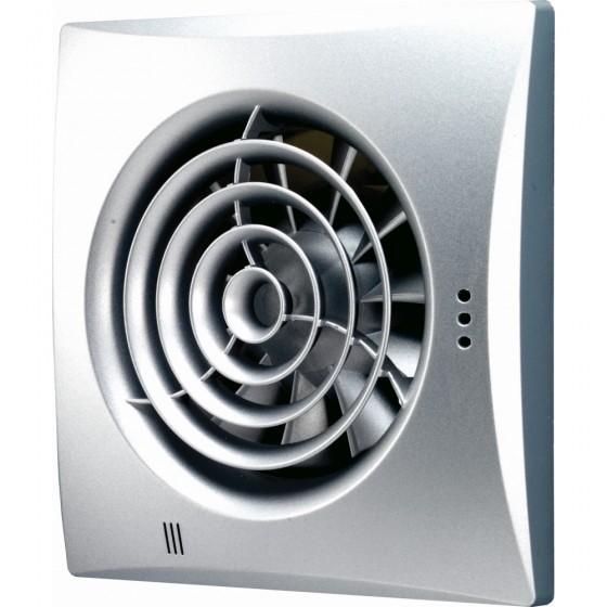 N&C Hush Wall Extractor Fan With Timer & Humidity Sensor- Silver