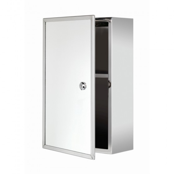 Trent Lockable Single Door Mirrored Cabinet