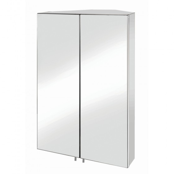 Avisio Corner Double Door Mirrored Cabinet