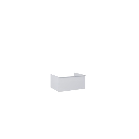 Look Wall Hung Worktop Unit 60cm 1 Drawer Matt Stone with Brass Handle