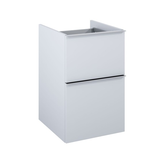 Look Wall Hung Base Unit 40cm 2 Drawer Matt Stone with Black Handles
