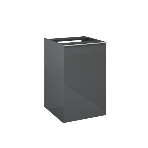 Look Wall Hung Base Unit complete with Basket 40cm Anthracite Gloss with Black Handle