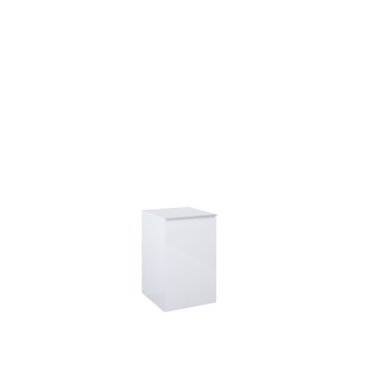 Look Wall Hung Base Unit 40cm 1 Door White Gloss with Black Handle