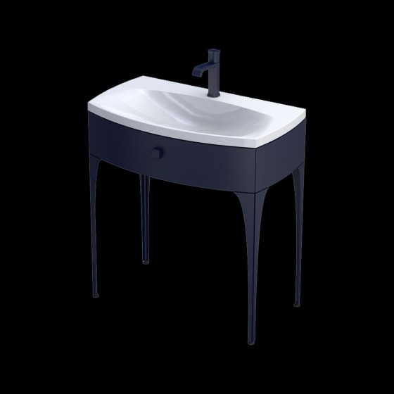 Wimborne Wall Hung 1 Drawer Basin Unit 82cm Matt Blue