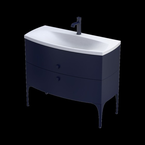 Wimborne Wall Hung 2 Drawer Basin Unit 102cm Matt Blue