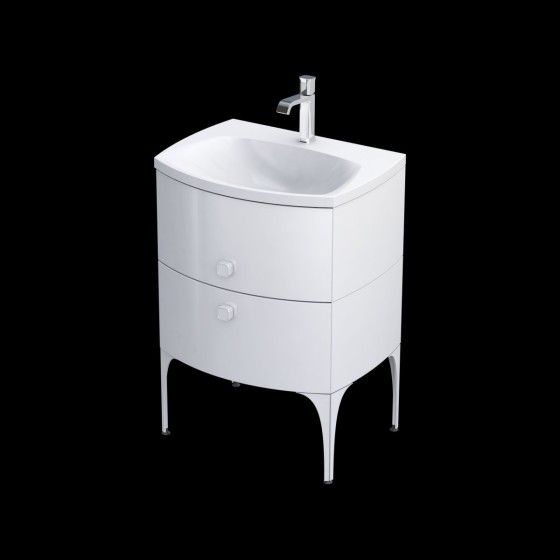 Wimborne Wall Hung 2 Drawer Basin Unit 62cm Gloss White
