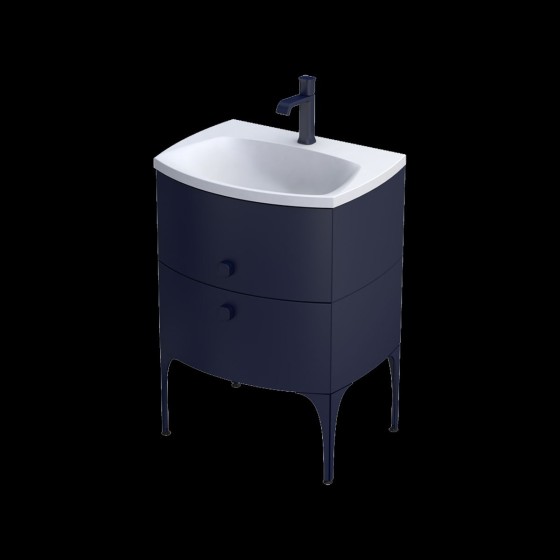Wimborne Wall Hung 2 Drawer Basin Unit 62cm Matt Blue