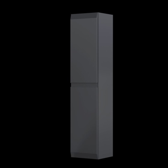 Rectory Wall Hung 2 Door  Column Unit 35cm Matt Black