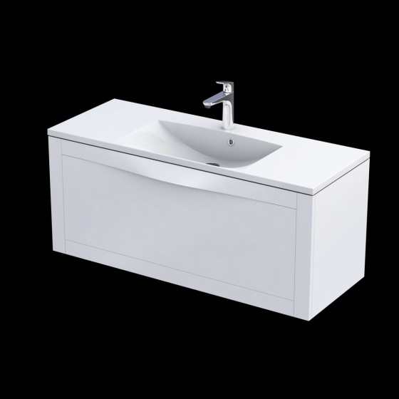 Enchant Wall Hung 1 Drawer Basin Unit 120cm Matt White