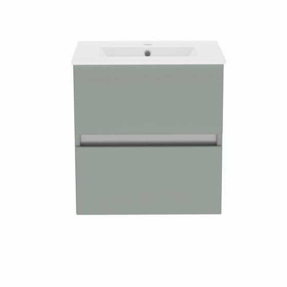 Gloucester Wall Hung 50cm 2 Drawer Basin Unit Sage Green