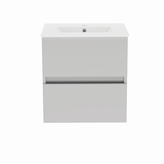 Gloucester Wall Hung 50cm 2 Drawer Basin Unit Pearl Grey