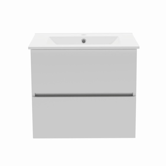 Gloucester Wall Hung 60cm 2 Drawer Basin Unit Pearl Grey