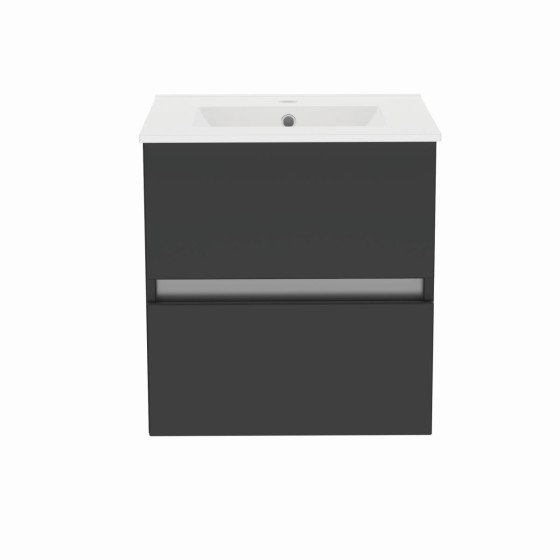 Gloucester Wall Hung 50cm 2 Drawer Basin Unit Grey Mist