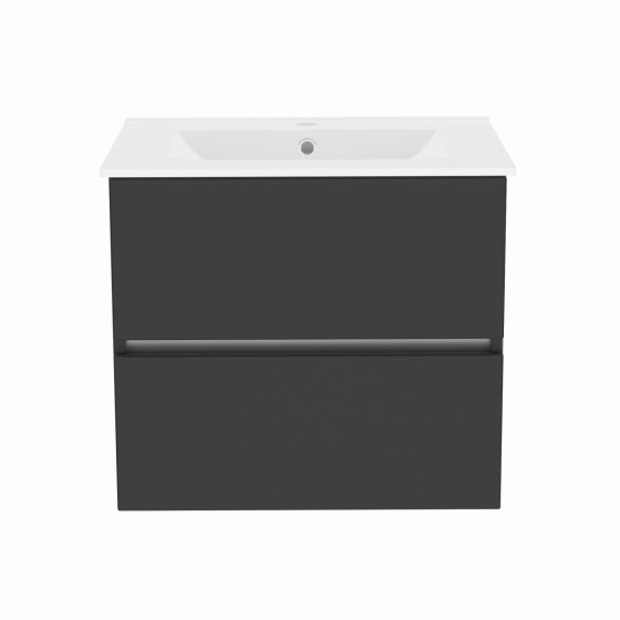 Gloucester Wall Hung 60cm 2 Drawer Basin Unit Grey Mist