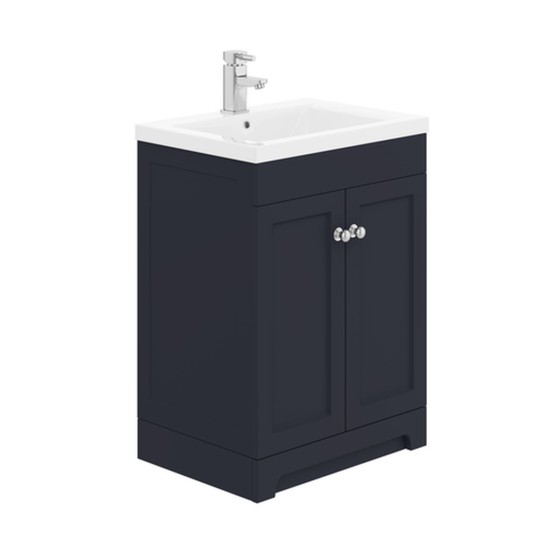 Dorset 60cm Floor Standing 2 Door Basin Unit Indigo Blue