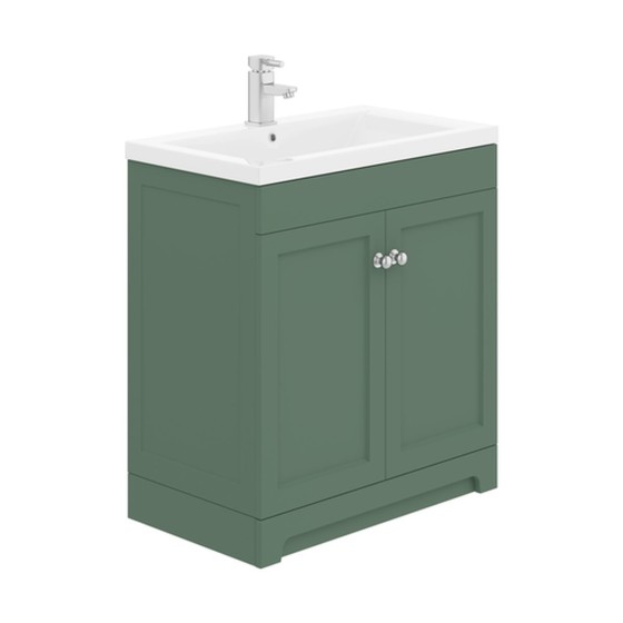 Dorset 80cm Floor Standing 2 Door Basin Unit Labrador Green