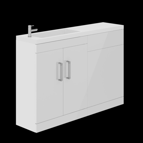 Bridge Floor Standing 120cm Combination Unit White