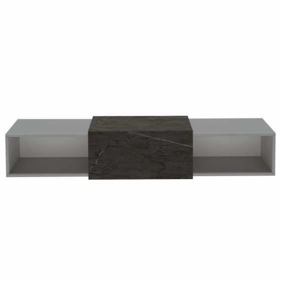 Wells Wall Hung Unit 2x50cm Boxes Dust Grey Black Marble Top