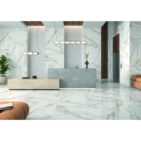 Infinity Oro Gold Polished Rectified Porcelain Floor and Wall Tile 1200x1200mm