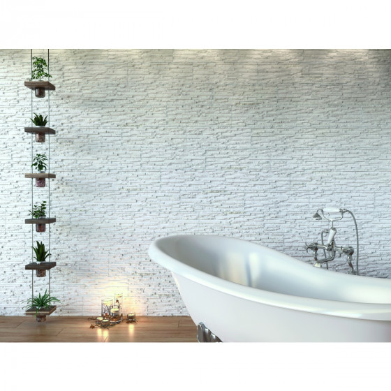 3D Stone White Porcelain Wall Tile 170x520mm